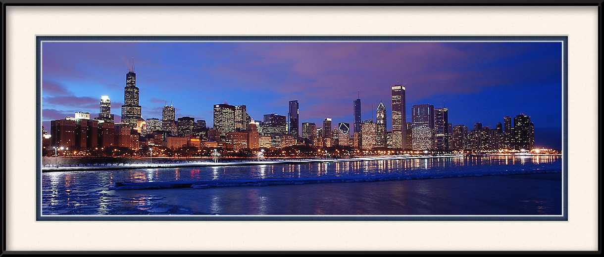 2011 Chicago Skyline Sunset Chicago Skyline Framed Print
