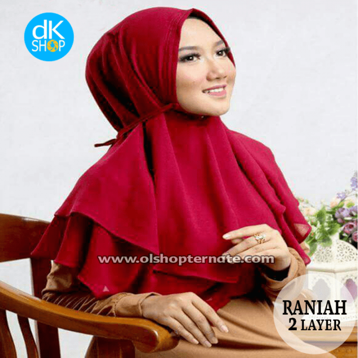 Model Jilbab Instan 2 Layer Voal Motif