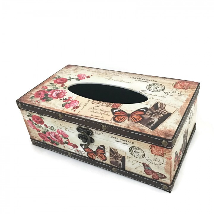 TOKO SINYO Decorative Retro Vintage Design Hinged Refillable Tissue