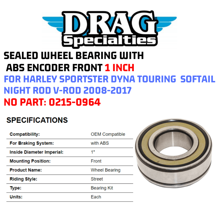 Jack 13 motor DRAG SPECIALTIES SEALED WHEEL BEARING WITH ABS ENCODER
