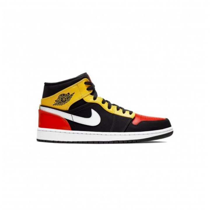 BADASS MONKEY AIR JORDAN 1 MID SE BLACK TEAM ORANGE/AMARILLO