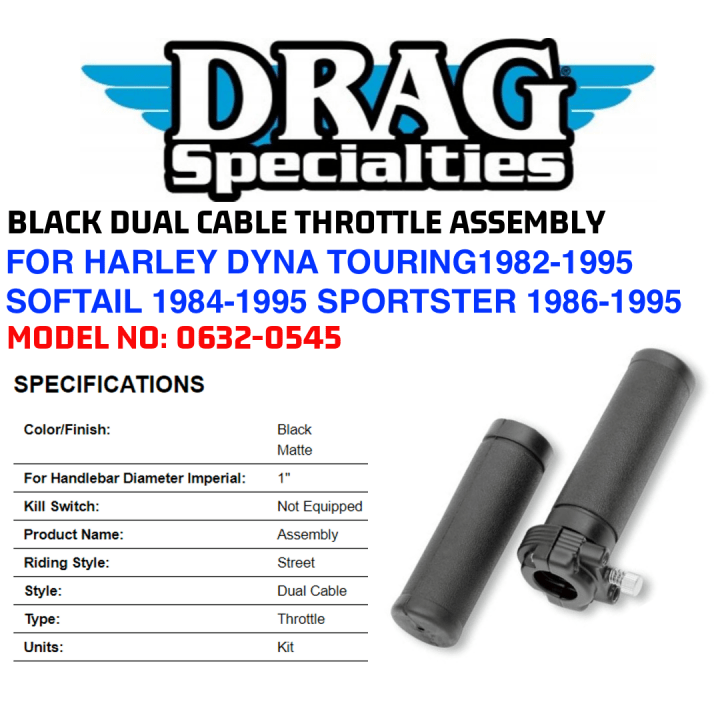 Jack 13 motor DRAG SPECIALTIES BLACK DUAL CABLE THROTTLE ASSEMBLY FOR