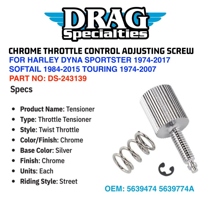 Jack 13 motor DRAG SPECIALTIES CHROME THROTTLE CONTROL ADJUSTING