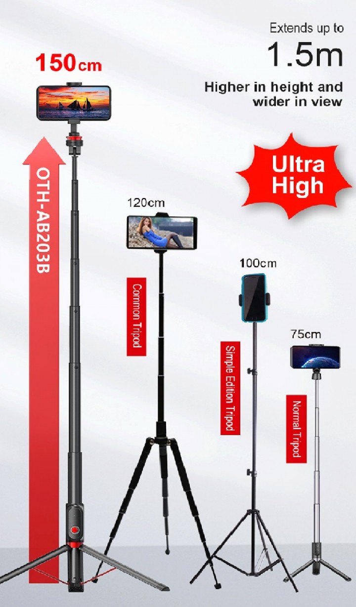 Tokuniku SEAJIC OTHAB203B Tripod Tongsis Selfie Stick Handheld
