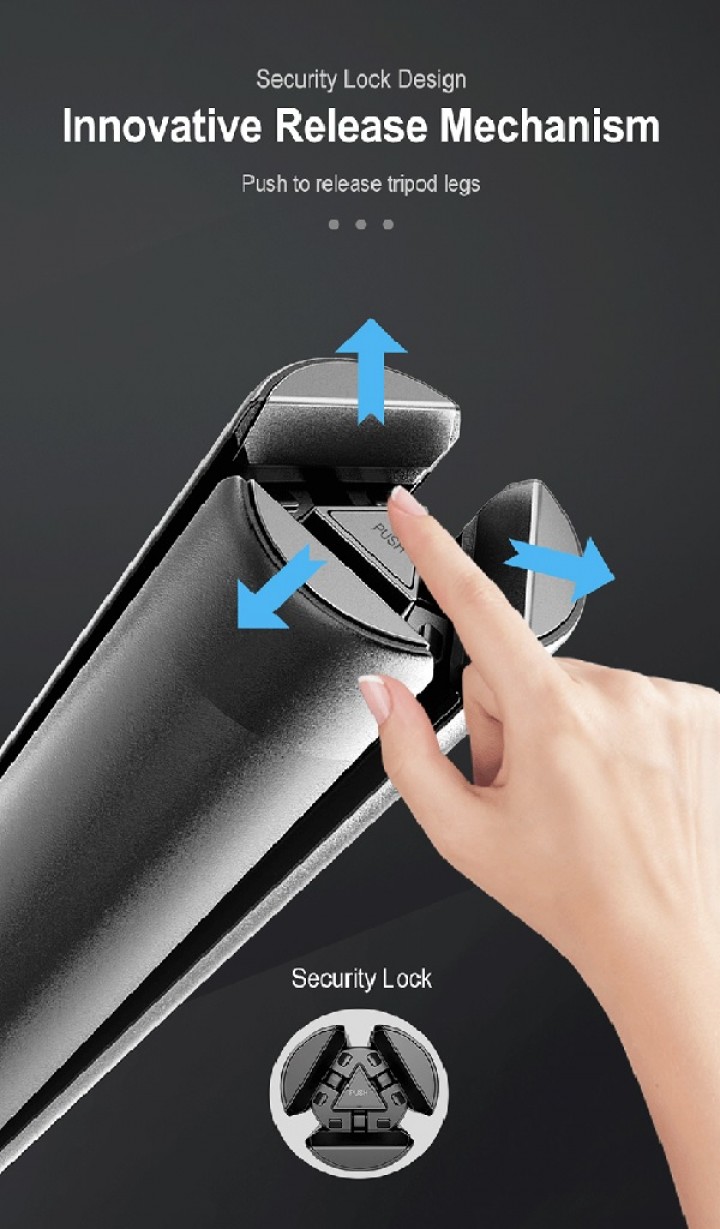 Tokuniku SEAJIC OTHAB203B Tripod Tongsis Selfie Stick Handheld