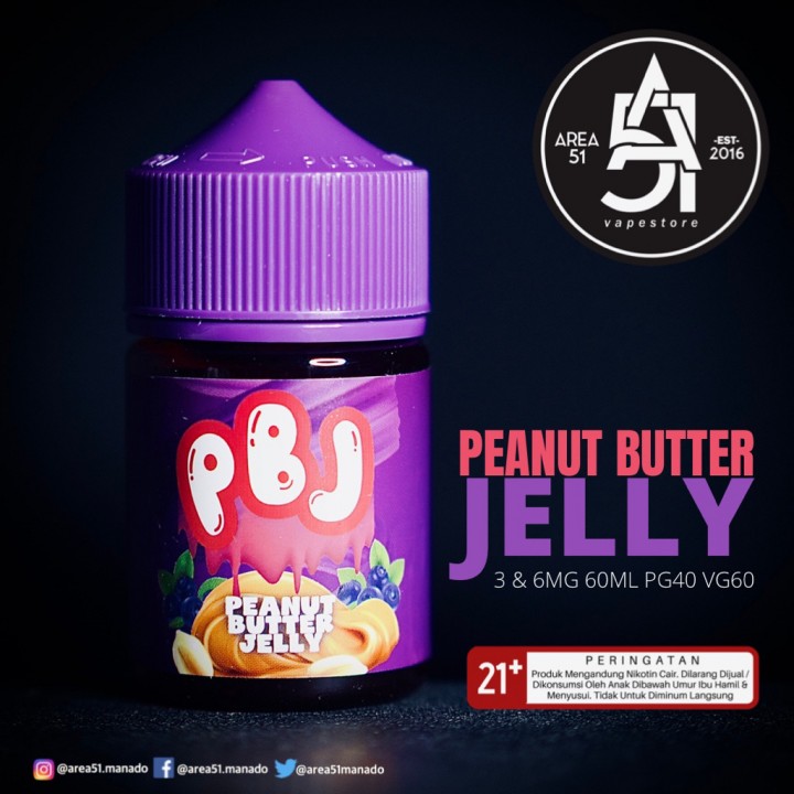Area51 Vapestore Manado HERO57 PBJ (PEANUT BUTTER JELLY) 60ML