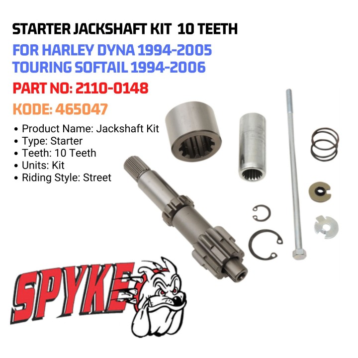Jack 13 motor SPYKE STARTER JACKSHAFT KIT 10 TEETH FOR HARLEY DYNA 94