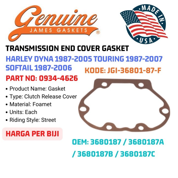 Budung Cycles GENUINE JAMES GASKET TRANSMISSION END COVER GASKET