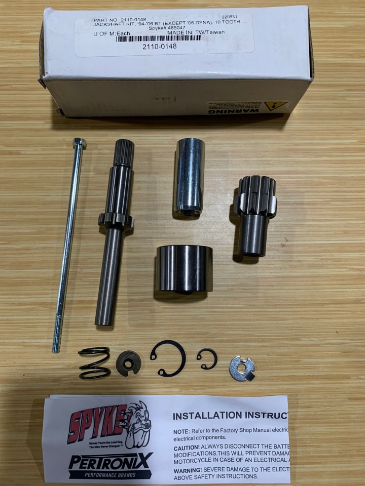 Jack 13 motor SPYKE STARTER JACKSHAFT KIT 10 TEETH FOR HARLEY DYNA 94