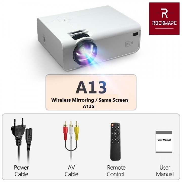 Tokuniku ROCKWARE A13S A13 WIFI VERSION HD Projector 3000 Lumens Alt