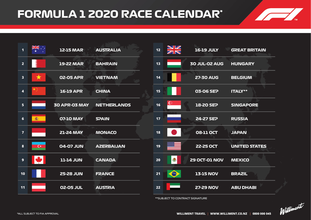 Formula 1 Calendar 2024 Wall 2020 to 2022 calendar onesheets calendar printables free printable