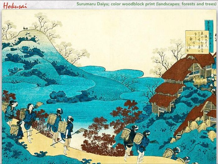 HOKUSAI Katsushika Hokusai Art JAPAN woodblock color print 252 Slides Teaching Resources