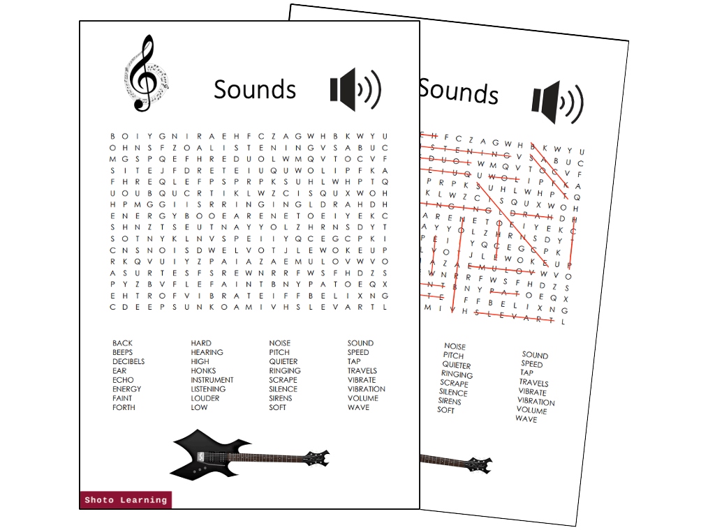 Sound Science Activity Bundle Scramble Word Finder Sounds Vocabulary