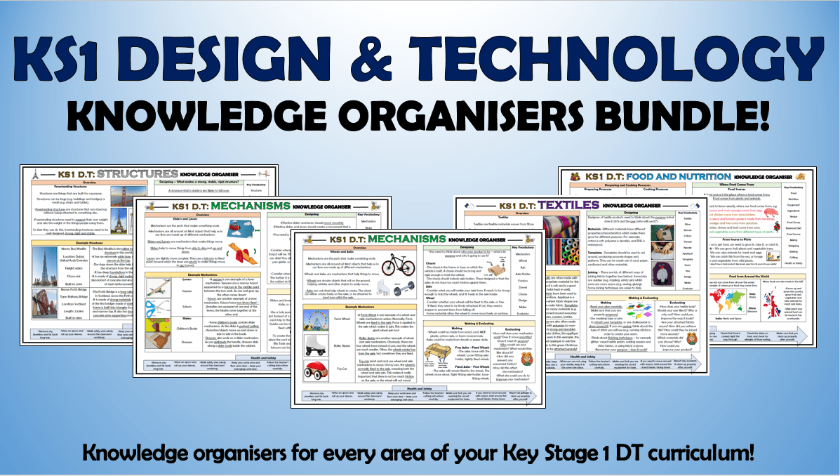 KS1 Design and Technology Knowledge Organisers Bundle! Teaching Resources