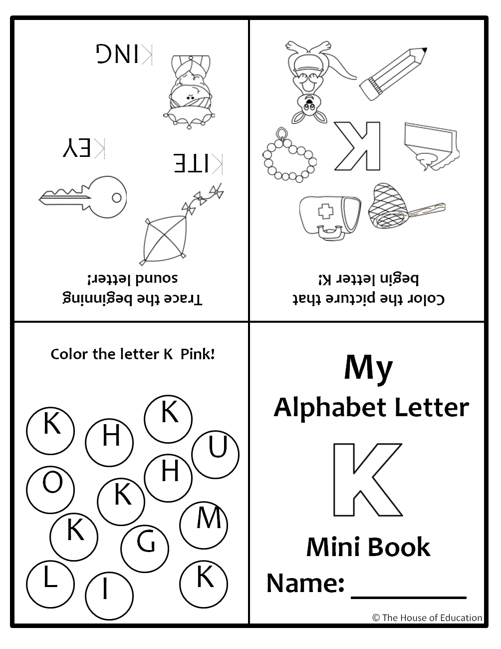 Alphabet Uppercase Letter K Mini Book/Foldable Mini book Teaching