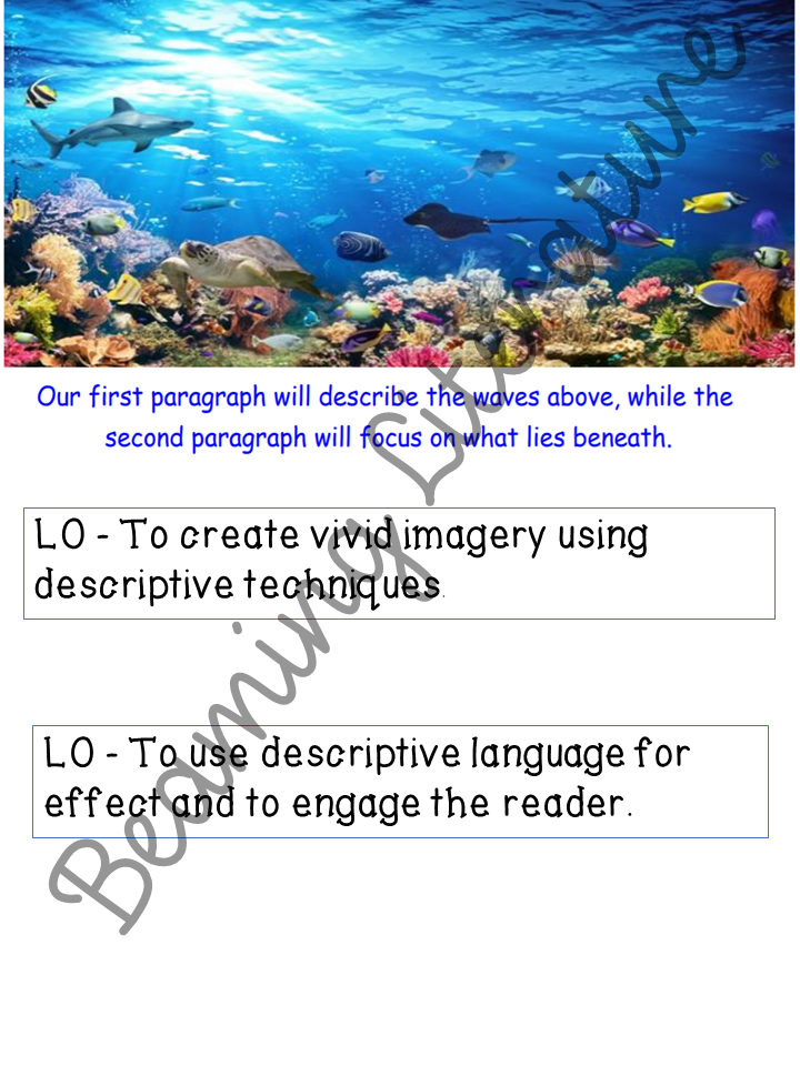 Writing Under the Ocean Setting Description Teaching Resources