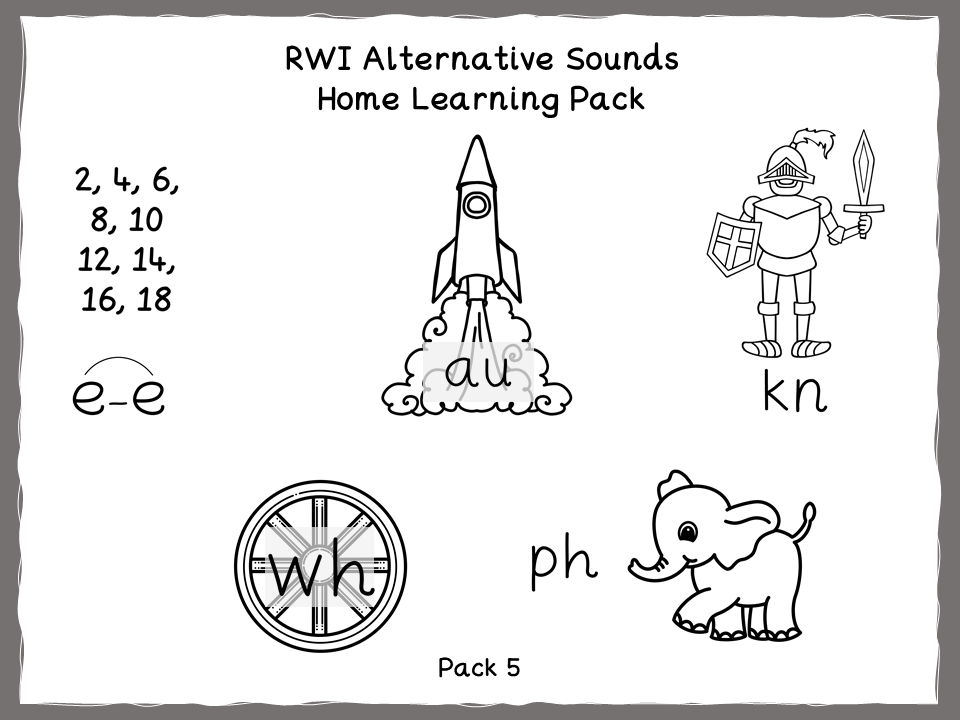 Read Write Inc Alternate Sounds Home Learning Pack 5 Teaching Resources