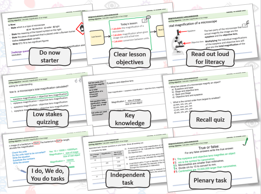 Magnification calculations (KS3/4) complete lesson. Cell biology