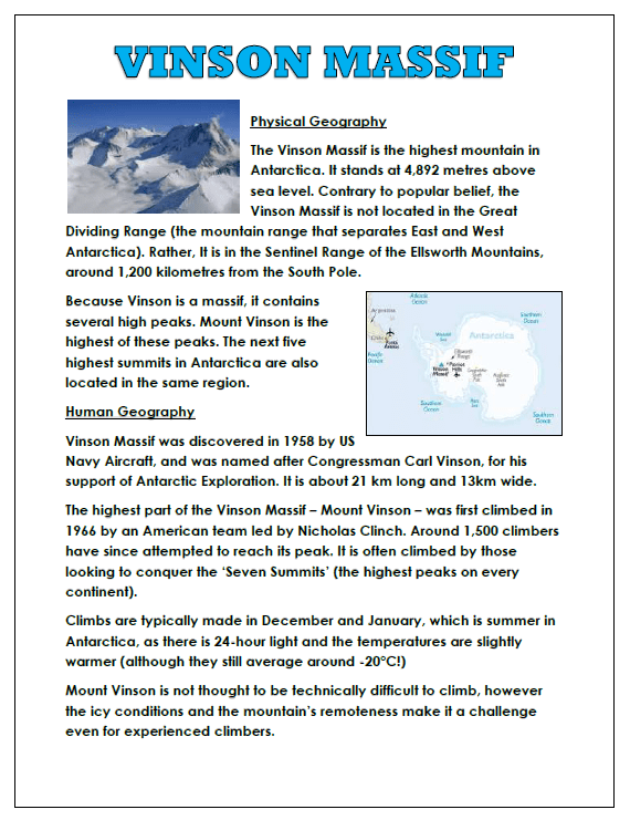 Antarctica Human and Physical Geography (People and Places) Teaching Resources