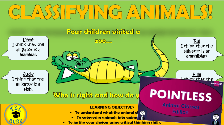 Classifying Animals Lesson, Resources, and Pointless Game! Teaching