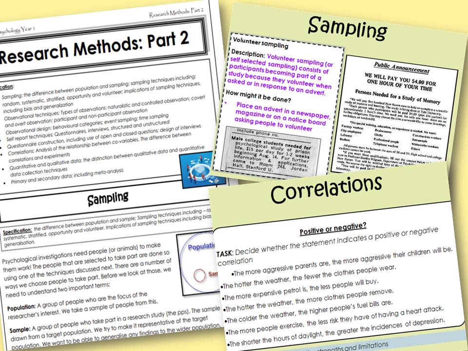 Research Methods Part 2 Year 1 Research Methods AQA A level