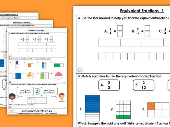 Year 4 Equivalent Fractions 1 Spring Block 3 Maths
