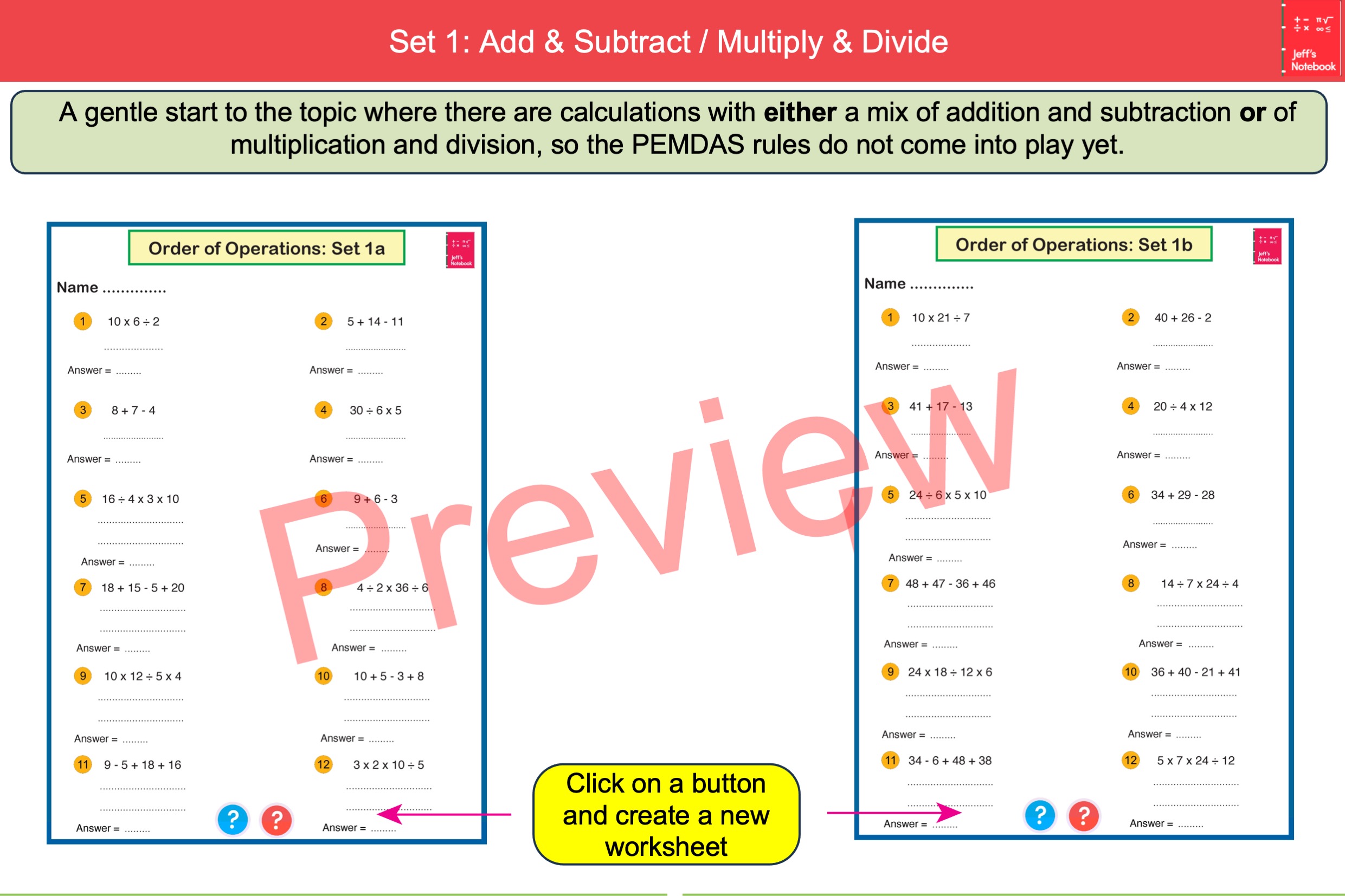 Order of Operations without Exponents | Teaching Resources