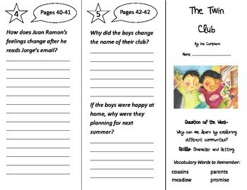 The Twin Club Trifold - Reading Street 2Nd Grade Unit 1 Week 1 | Teaching Resources