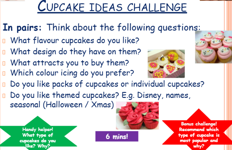 Cupcake Enterprise series of Lessons KS34 Teaching Resources