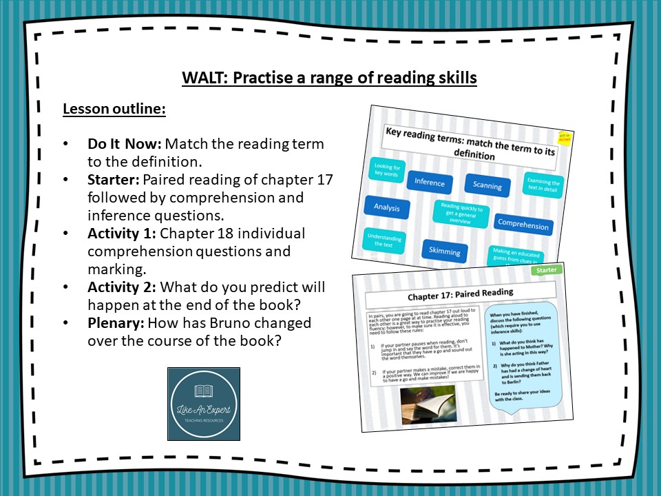 Boy in the Striped Pyjamas Chapters 17 20 (TWO FULL LESSONS