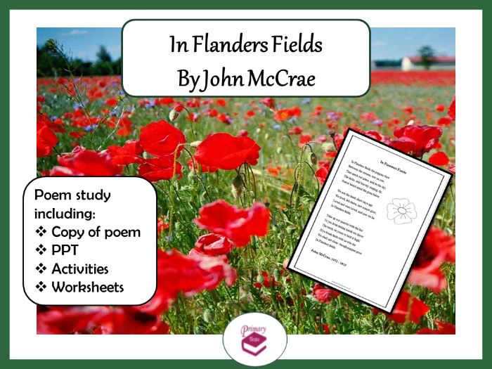 In Flanders Fields by John McCrae PPT, poem and
