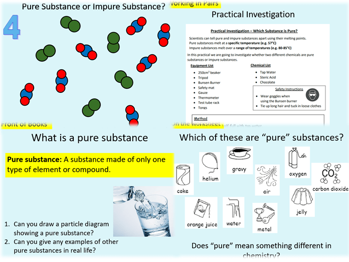 Pure Substances (Including Practical Investigation) Teaching Resources