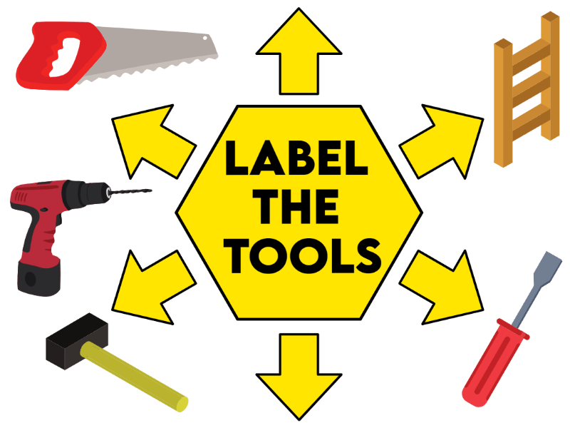 Label the Tools Worksheets Teaching Resources