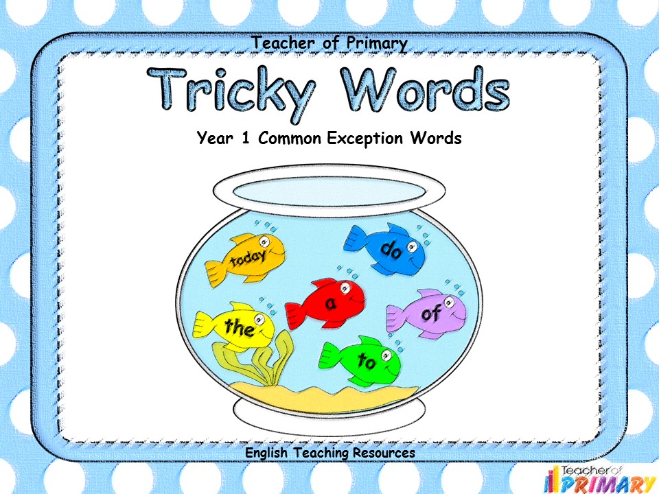 Tricky Words Year 1 Common Exception Words Teaching