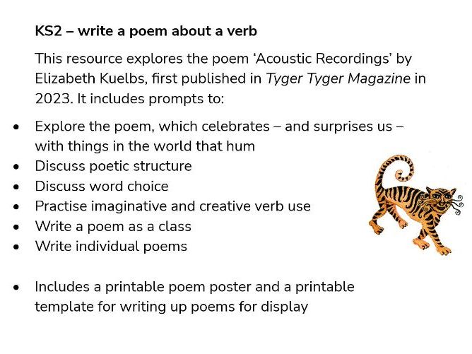 KS2 poetry lesson write a poem about a verb Teaching Resources