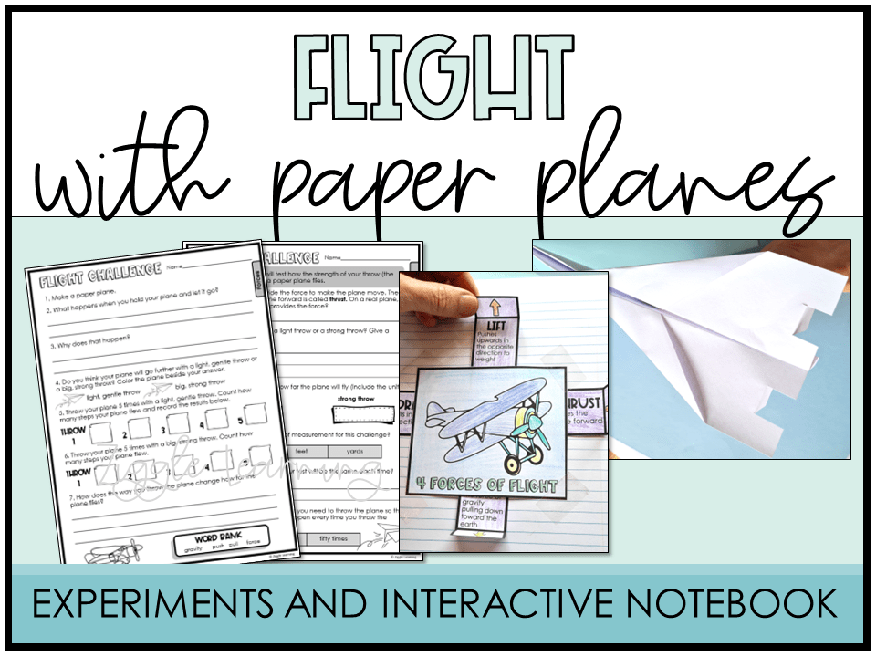 Flight Paper Plane Experiments Interactive Notebook Visual Aid KS2