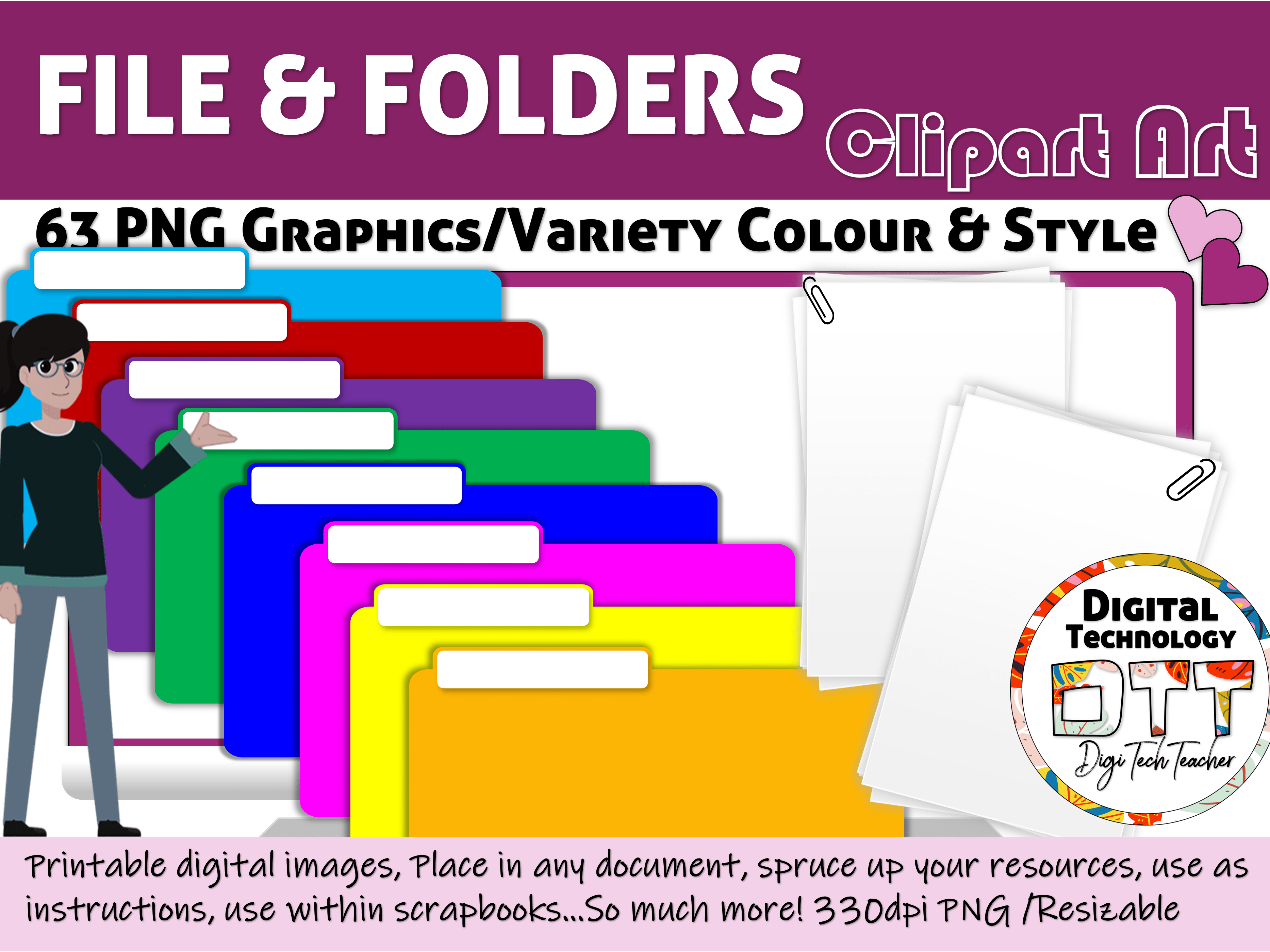 File and Folder Clip Art Teaching Resources