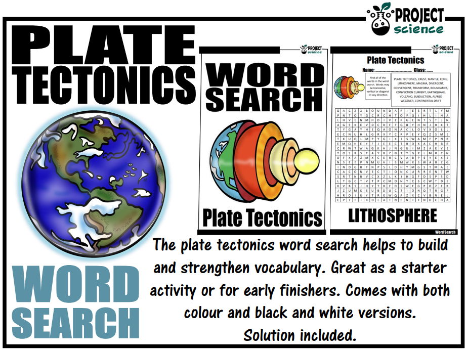 Plate Tectonics Word Search | Teaching Resources