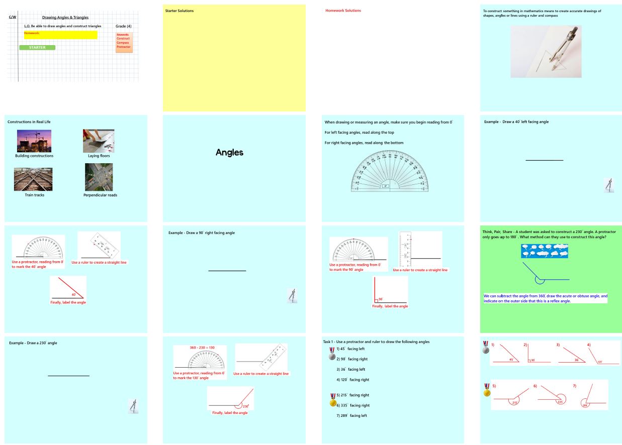 Maths GCSE Geometry PowerPoint Lessons Protractor, Compass, Loci