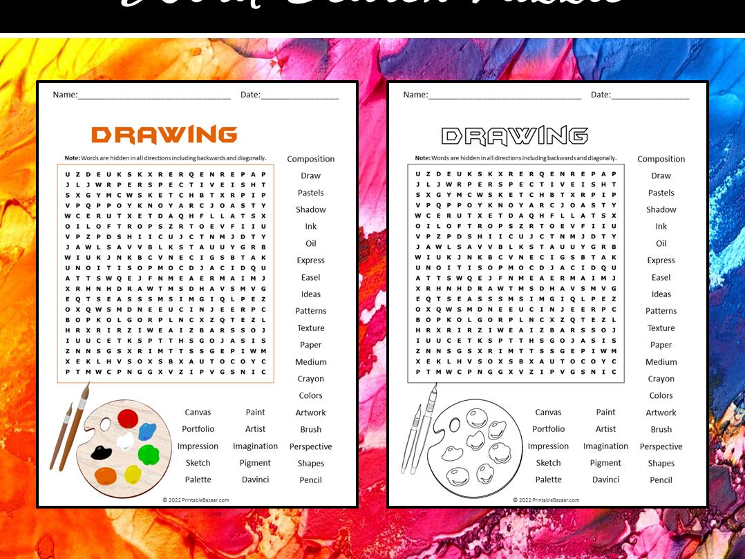 Drawing Word Search Puzzle Teaching Resources