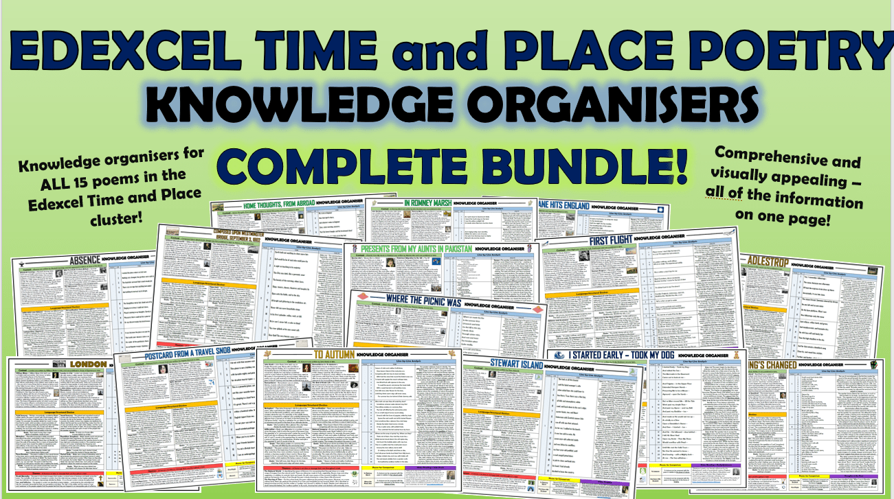Edexcel Time and Place Poems Knowledge Organisers Bundle! Teaching