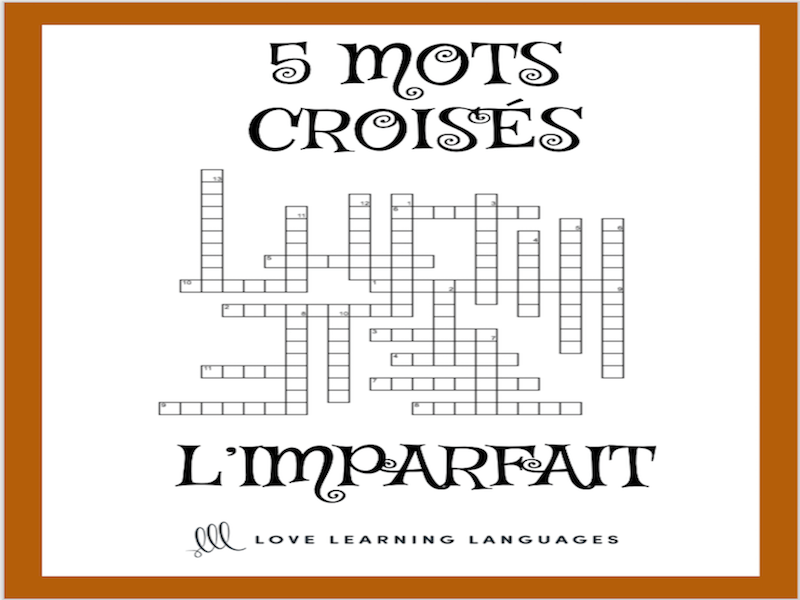 French imperfect tense crossword puzzles mots croisés l'imparfait