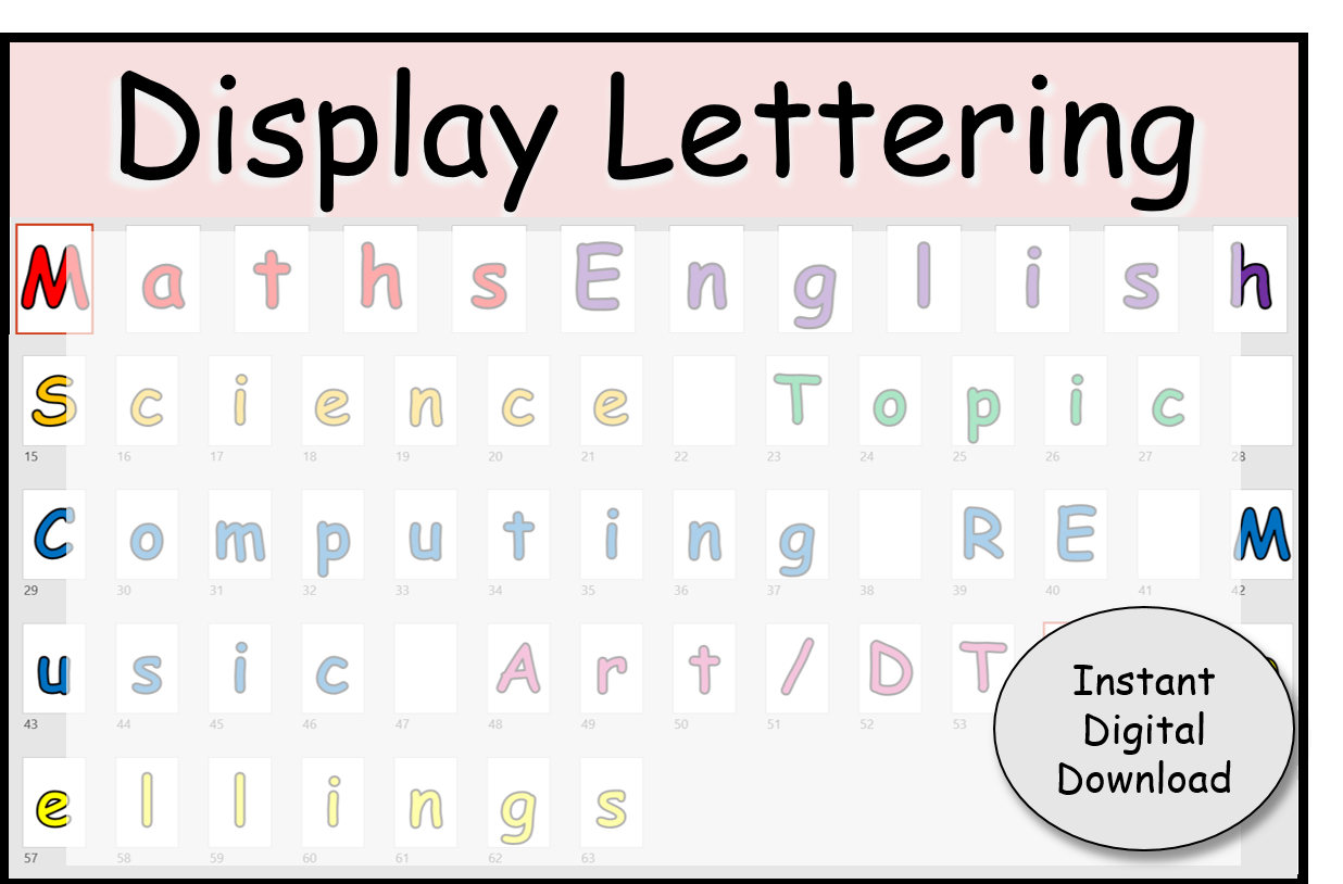 Display Lettering Headings Teaching Resources