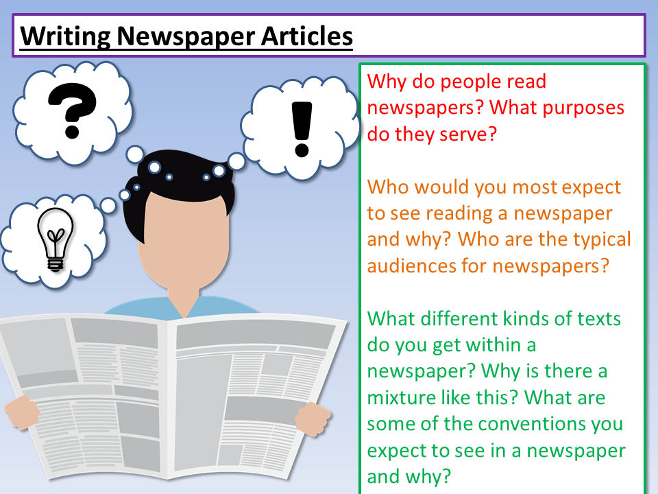 Newspaper Article Writing Teaching Resources