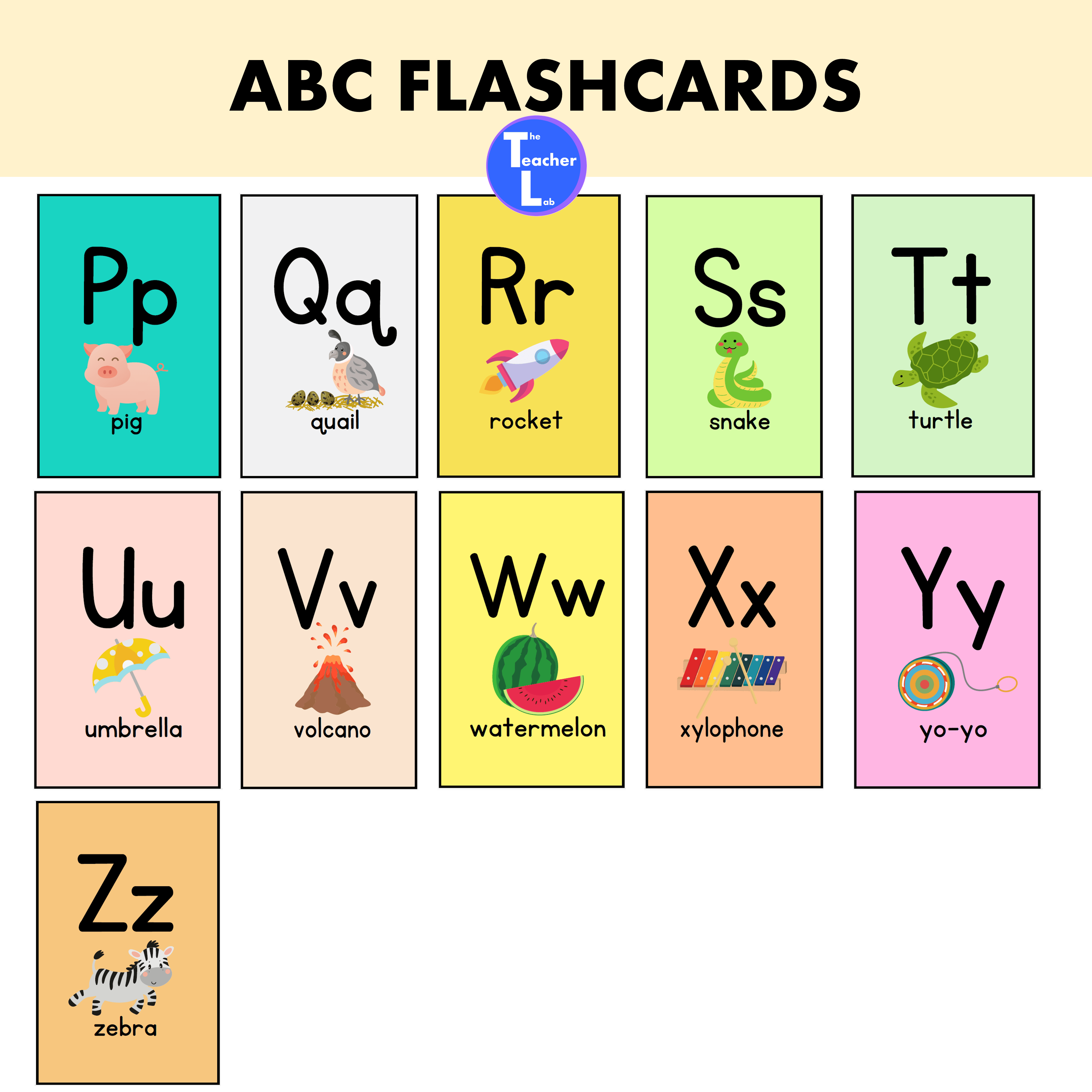 Alphabet Flashcards A to Z for Kindergarten Uppercase &amp; Lowercase