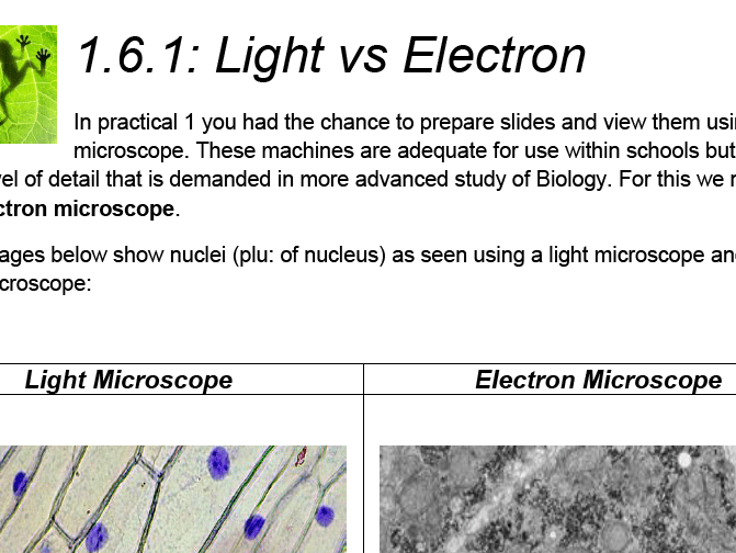 AQA GCSE Biology Trilogy. Lesson 6 Microscopy Teaching Resources