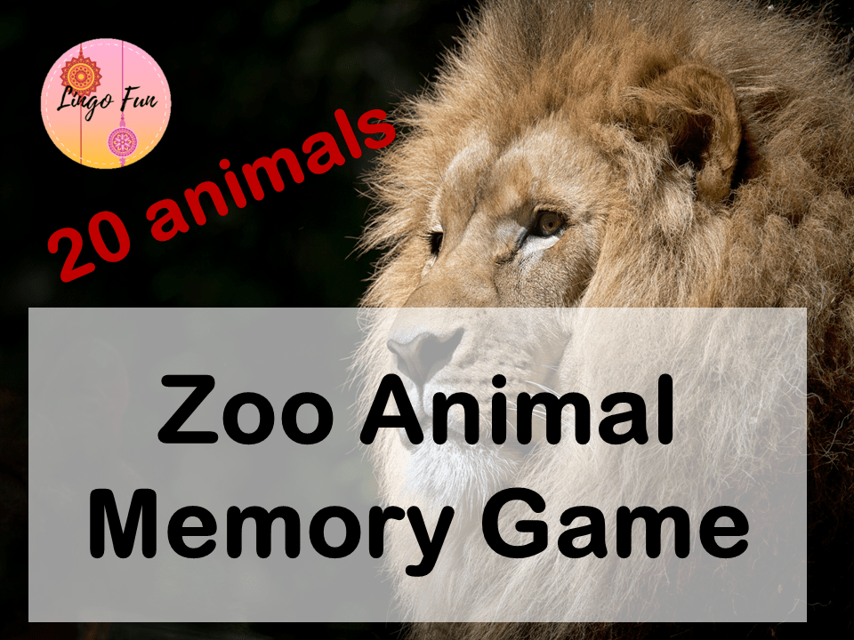 Zoo Animal Memory Game for ESL Teaching Resources