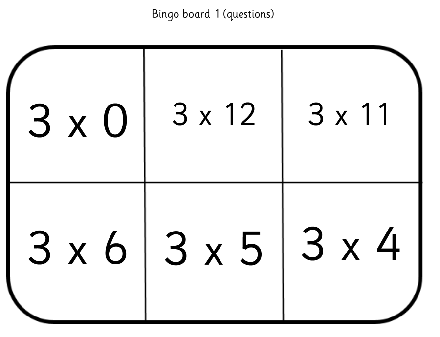 2,3 and 4 x tables Bingo games Teaching Resources