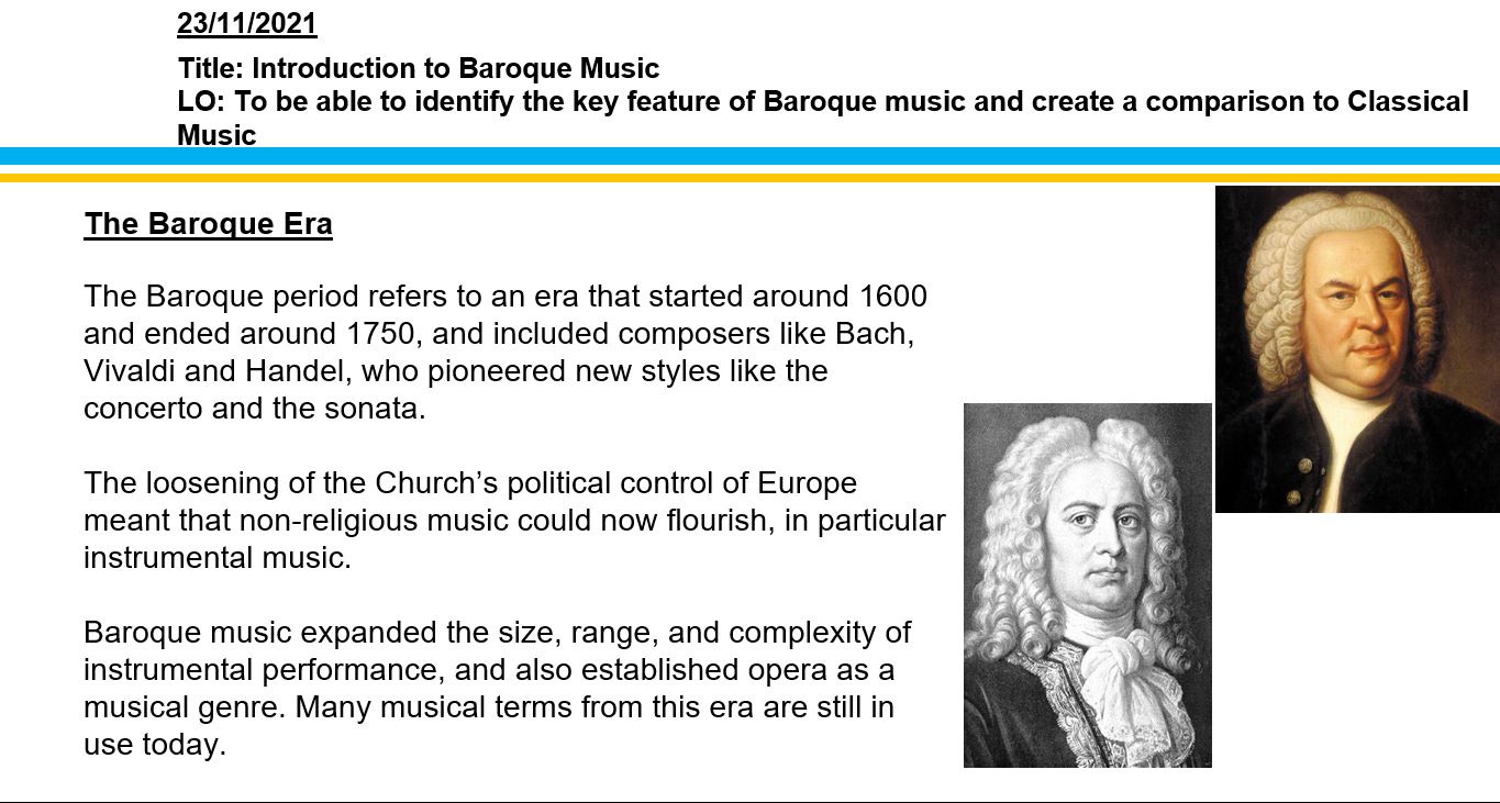 History of Music Baroque to Modern Day Teaching Resources