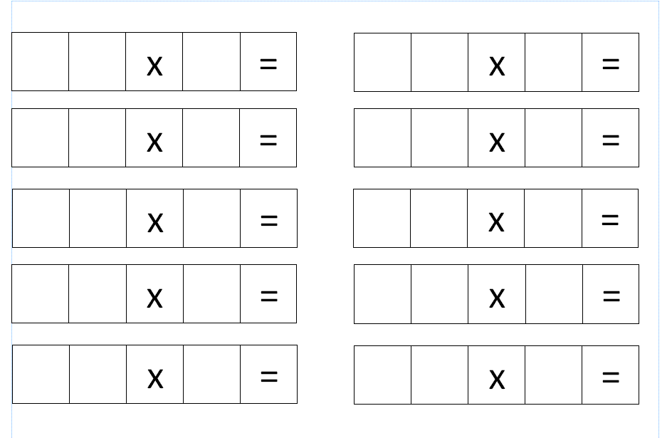 Short Multiplication Create Your Own Questions Activity KS2 Teaching